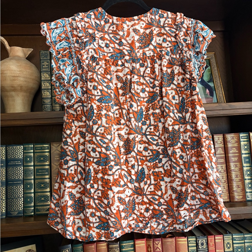 Anthropologie Vineyard Ruffle Sleeve Top - Picture 9 of 11